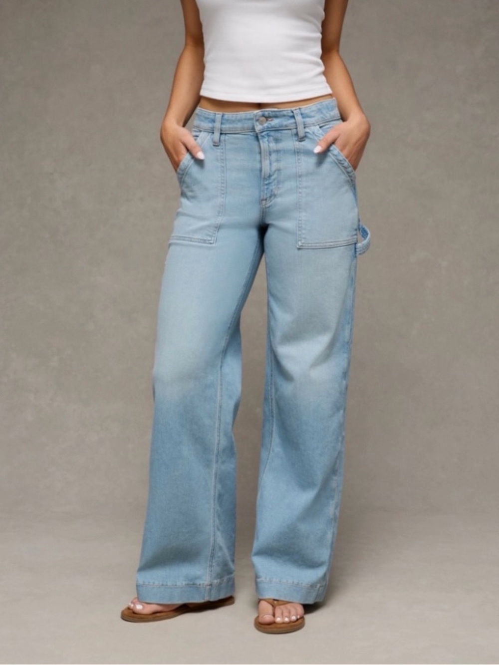 AE Super High-Waisted Baggy Wide-Leg Jean Stretch